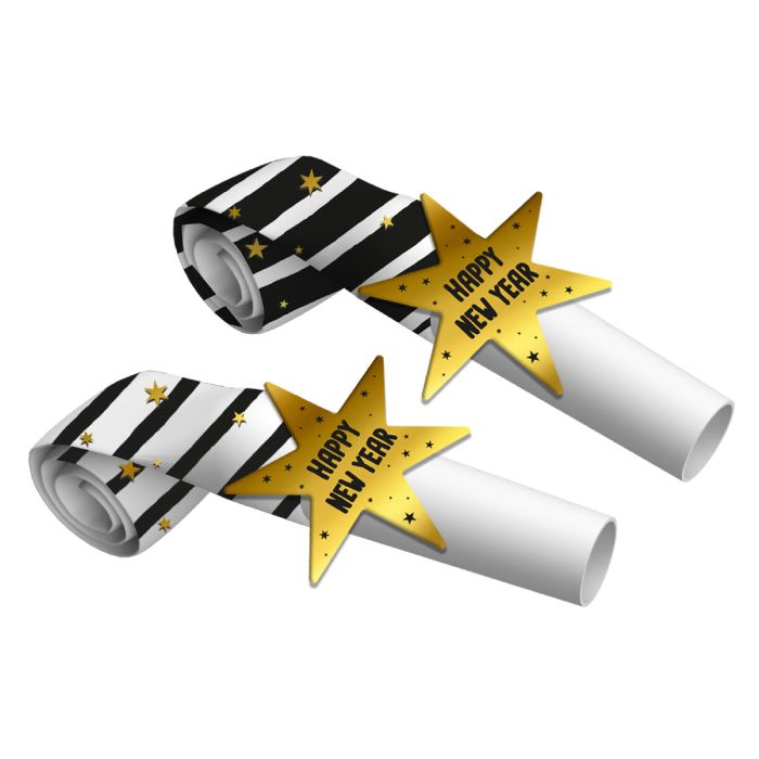 Nyttårs festlige pyrotekniske effekter sort og gull 6x