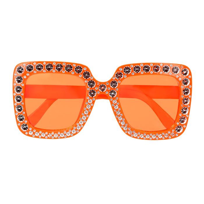 Orange diskobriller med bling