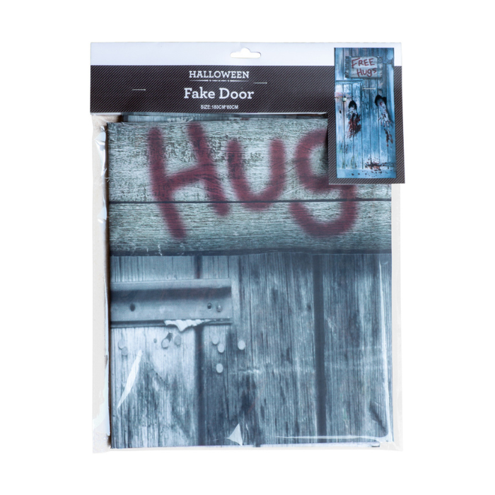 Halloween free hugs falsk dør klistmerke - 180x80 cm