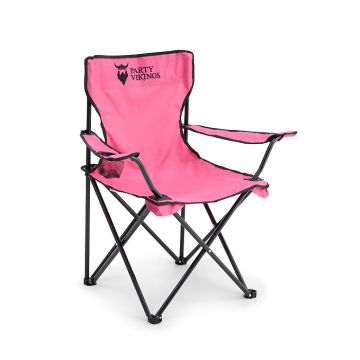 Festivalstol rosa inkl. kopphaldar campingstol