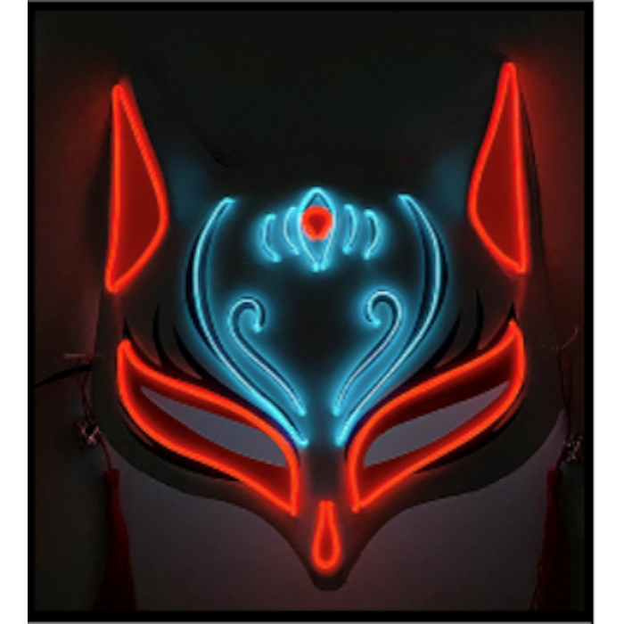 Japansk katt LED maske som lyser i mørket 