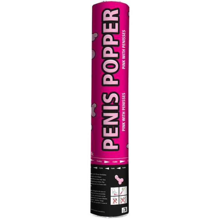 Rosa penis konfettirør - 28 cm