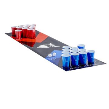 Beer Pong Bane Sett PartyVikings - inkl. Duk, koppar & Beer pong ballar