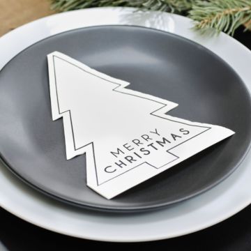 Juletre-serviettane merry christmas 16x - 3x24,8 cm