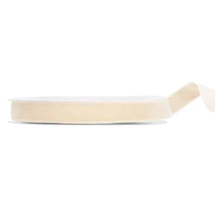 Beige velour bånd 15 mm / 10 m