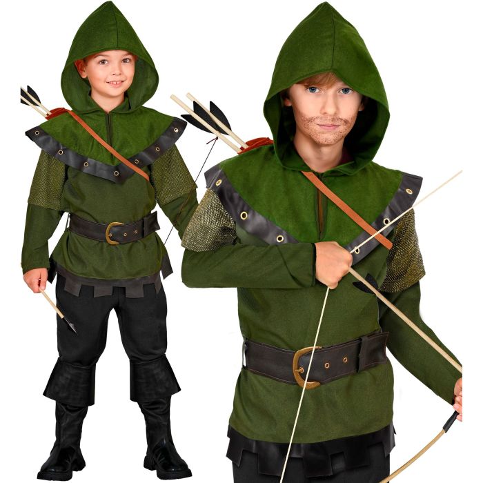 Robin Hood-kostyme for gutter - 2 deler