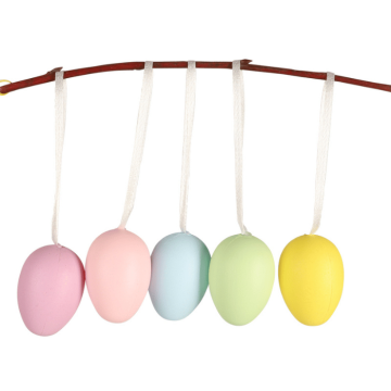 Påskeegg dekorasjoner m. snor 12x - 4 cm