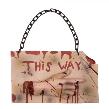 Halloween blodig horror skilt - 31x19 cm 