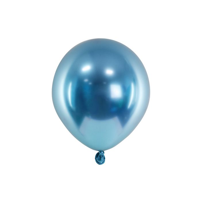 Blå Chrome Mini Ballongar 50x - 12 cm