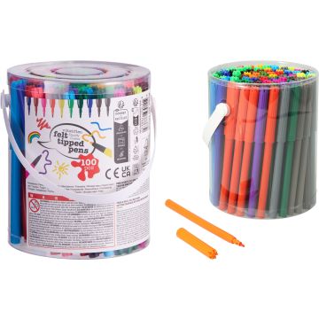 Filtpenner 100 stk. i 20 farger