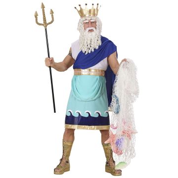 POSEIDON (tunika, belte med sjal, krone) Flerfarget