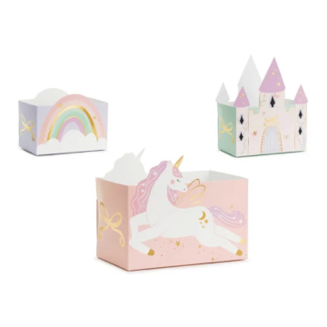 Slott og unicorn snackkurver 6x - 12x7,5 cm
