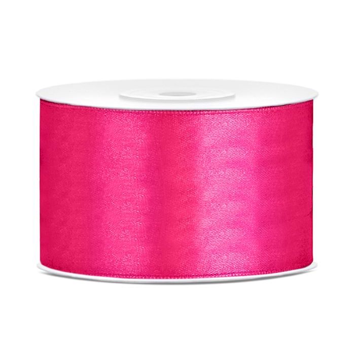Mørk rosa satengbånd - 38 mm x 25 m
