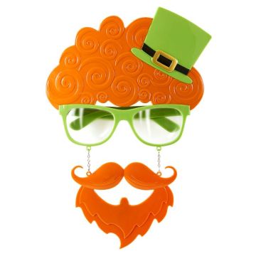 St. Patricks Day briller med skjegg og høg hatt