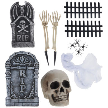 Halloween gravplass dekorasjonsett 14 delar