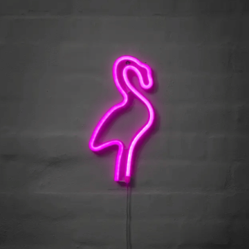 Flamingo neonlys - 29x14 cm