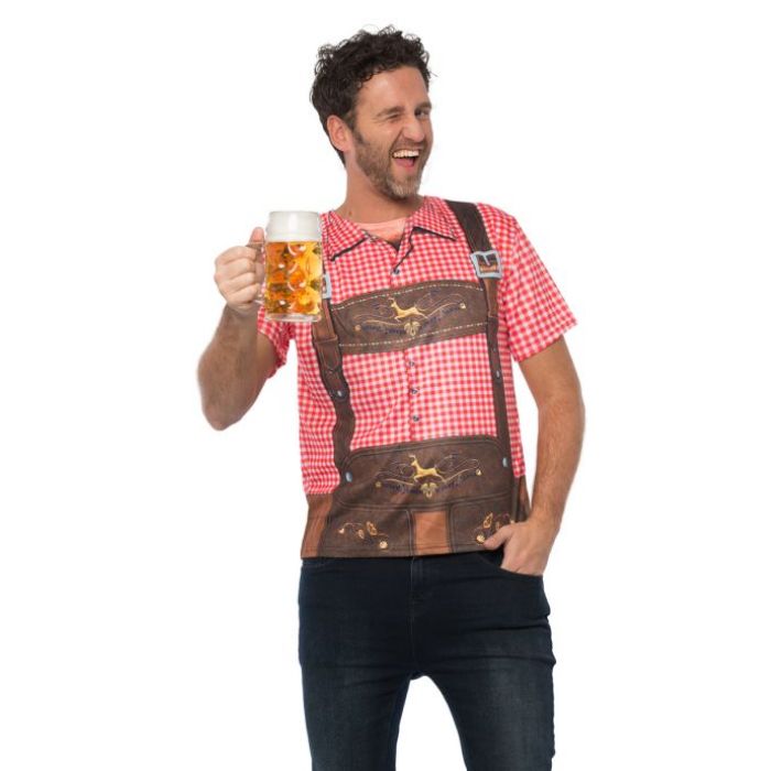 Tyroler T-skjorte med lederhosen design