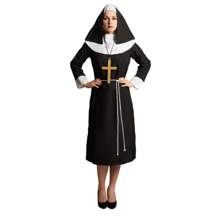 Nonne kostyme til kvinner - 4 deler
