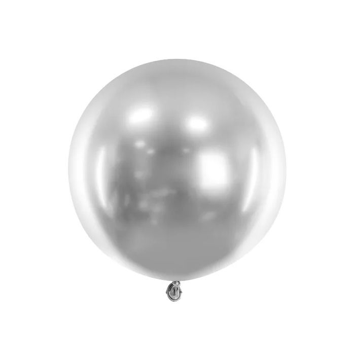 Stor Rund Sølvballong - 60 cm