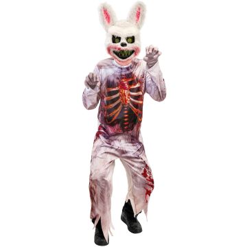 Zombie kaninkostyme for barn i hvit