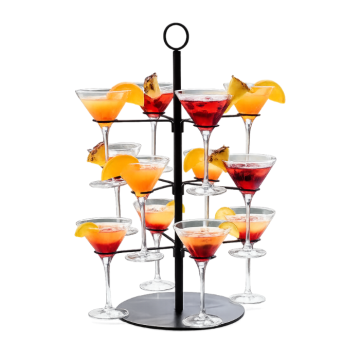 Cocktailtre til 12 drinker svart - 55,5 cm