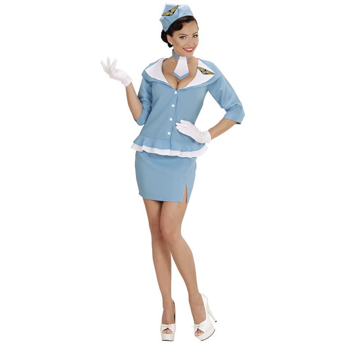 Retro stewardesse kostyme - 4 deler