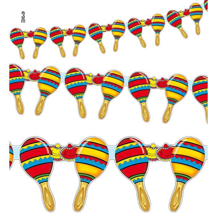 Mexicansk maracas girland - 3 m