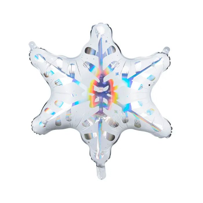 Holografisk Snøfnugg Folieballong - 64 x 66 cm