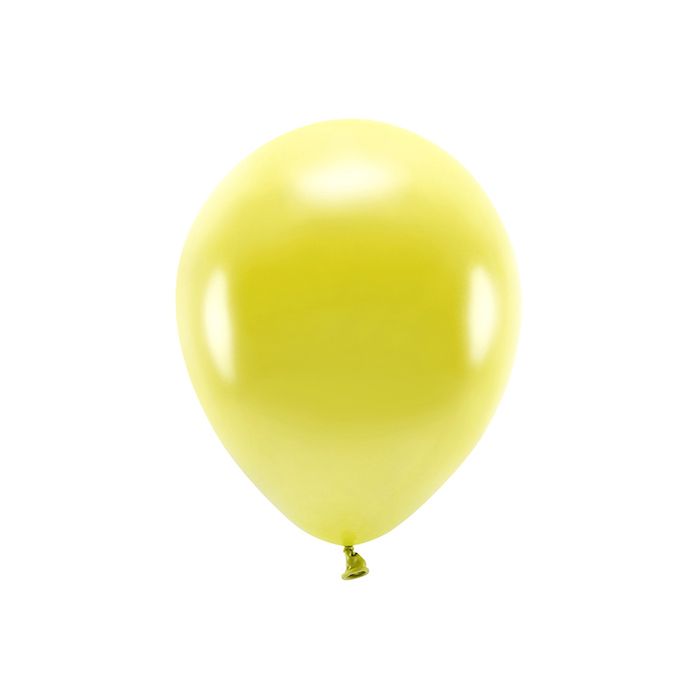 Metallic Gule Ballongar 10x - 30 cm 
