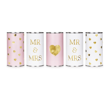 Bryllupsbokser til bilen retro rosa - inkl snor