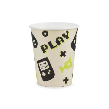 Pappkrus med gamer-motiv 6x - 220 ml
