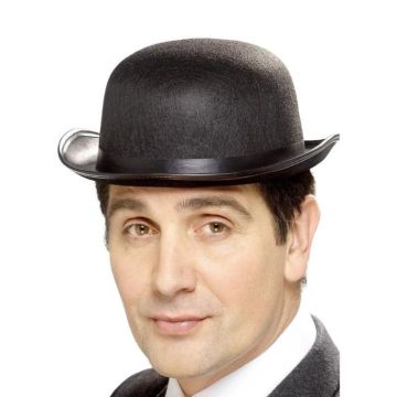 Svart bowlerhatt 58 cm