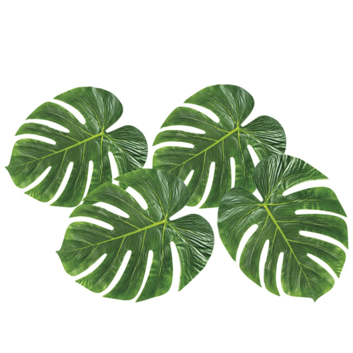 Monstera dekorasjonsblad 4x