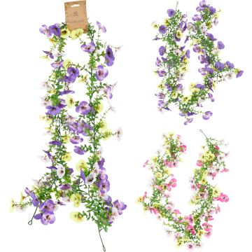 Blomstergirlander med stemorblomster ca. 170 cm