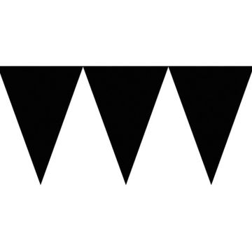 Svart 17 cm Flagguirlande - 4,5 meter