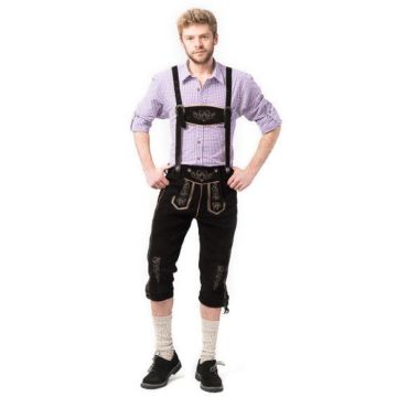 Tyroler lederhosen bukser Peter lang svart