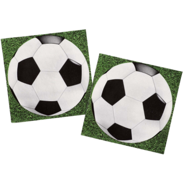 Fotballservietter 20x - 33x33 cm
