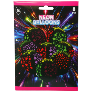 Neonballongar 8x - 30 cm 
