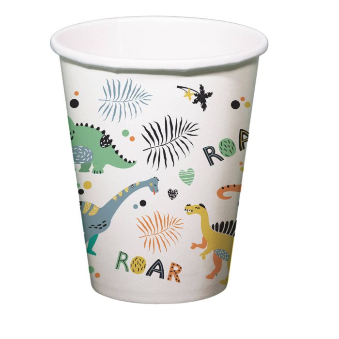 Papirkopper med dinosaurmotiver 6x - 250 ml