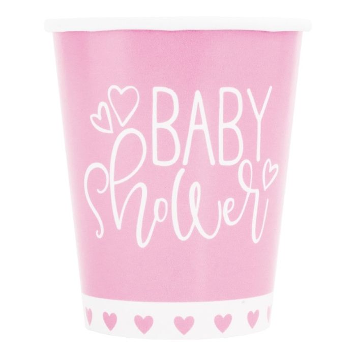 Babyshower pappkrus rosa jente 8x