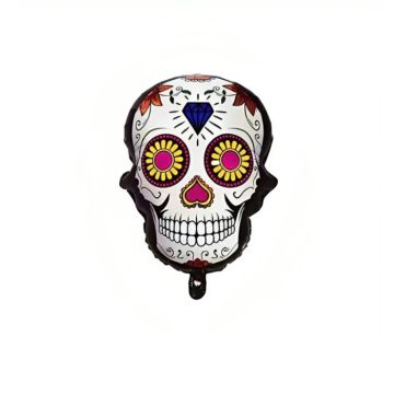 Oppustelig Day of the Dead kranie med diamantmotiv