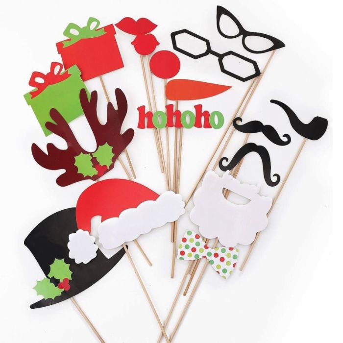 Photo Booth rekvisitter Julethema 12x