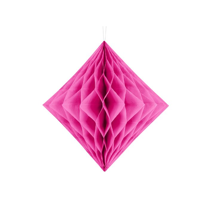Diamant honeycomb i mørk rosa - 20 cm