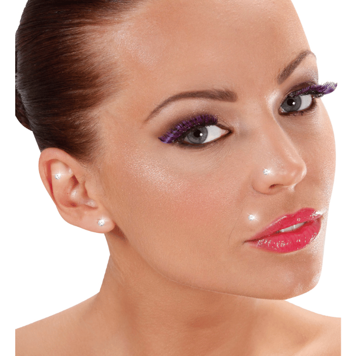 Ansiktssten rhinestone piercing - sett av 2