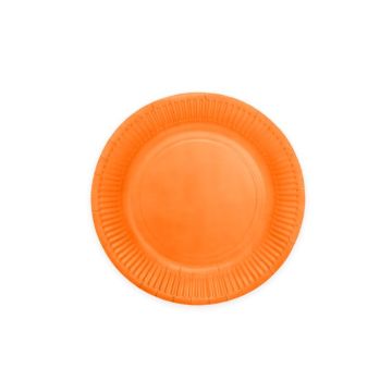 Orange papptallerkener 8x - Ø 18 cm