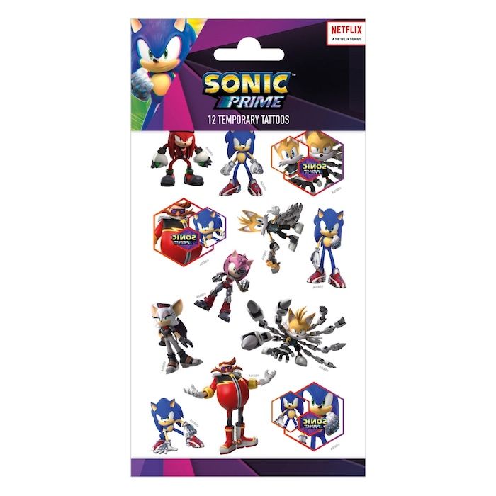 Sonic midlertidige og falske tatoveringar 12x 