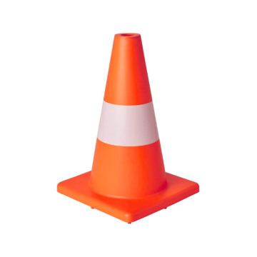 Oransje kjegle med hvit stripe - 30 cm