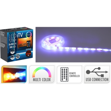 TV LED-stripe med fjernkontroll 0,5 m 32 led 2x