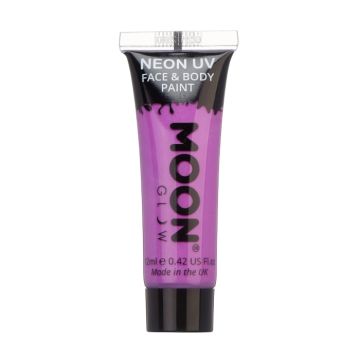 Intens neon UV ansikts- og kroppsmaling 12 ml Moon Creations lilla