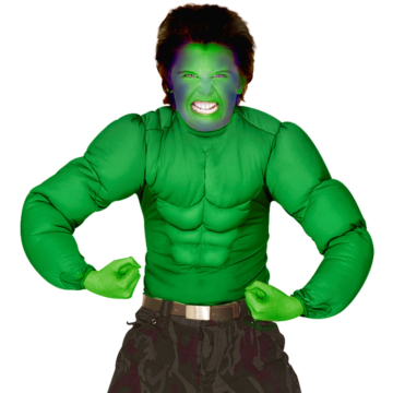 Grøn muskelbluse kostyme til barn